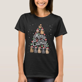 Kat Kerstboom Katten Kerstboom Trouwen Kerstboom T T-shirt