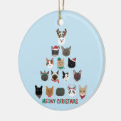 Kat kerstboom keramisch ornament (Links)
