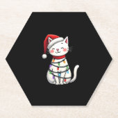 Kat Kerstboom Kerstmis (5) Kartonnen Onderzetters (Voorkant)