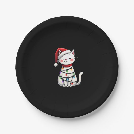 Kat Kerstboom Kerstmis (5) Papieren Bordje (Voorkant)