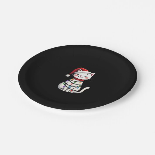 Kat Kerstboom Kerstmis (5) Papieren Bordje (Gekanteld)