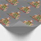 Kat kerstboom, lelijke kerstkat mam kat papa cadeaupapier (Hoek)