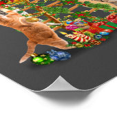 Kat kerstboom, lelijke kerstkat mam kat papa poster (Hoek)