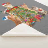 Kat kerstboom, lelijke kerstkat mam kat papa sherpa deken (3/4)