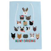 Kat kerstboom medium cadeauzakje (Voorkant)