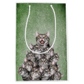 Kat kerstboom medium cadeauzakje (Voorkant)