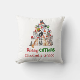 Kat-kerstboom Merry Catmus Cat Lovers Gift Kussen