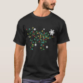Kat-kerstboom met lichte kattestratten met sneeuws t-shirt (Voorkant)