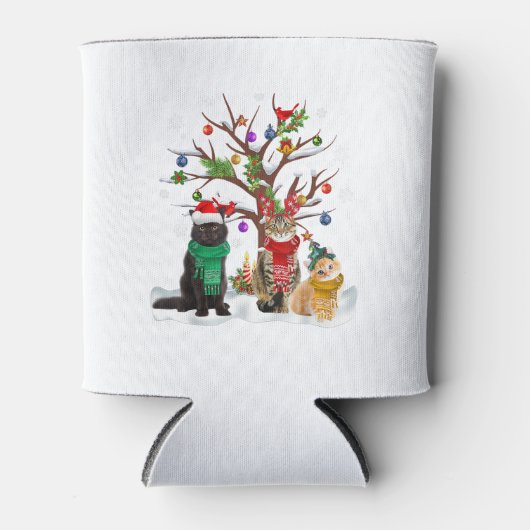 Kat Kerstboom Ornament Santa Kat Licht Kat CH Blikjeskoeler (Voorkant)