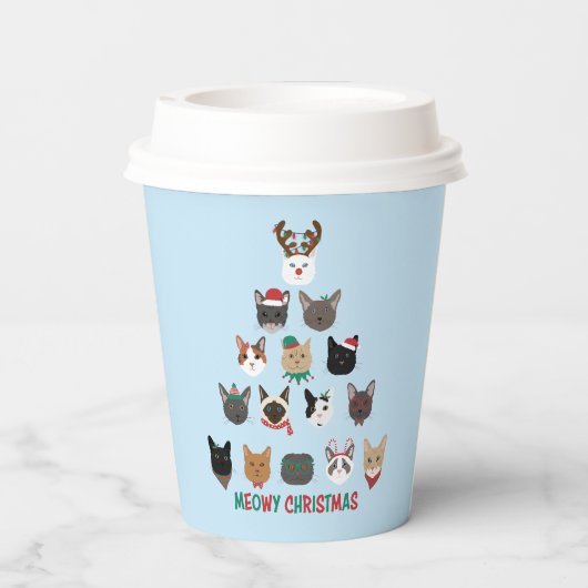 Kat kerstboom papieren bekers (Achterkant)