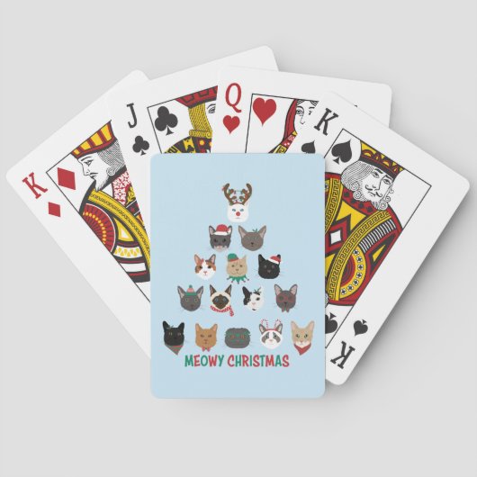 Kat kerstboom pokerkaarten (Achterkant)