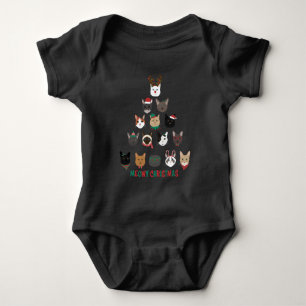 Kat kerstboom romper