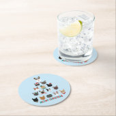 Kat kerstboom ronde kartonnen onderzetter (Insitu)