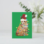 Kat kerstboom Santa Funny Xmas Kat Lover Briefkaart (Staand voorkant)