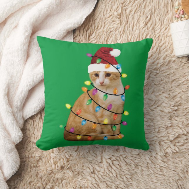 Kat kerstboom Santa Funny Xmas Kat Lover Kussen (Deken)