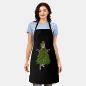 Kat kerstboom schort (Gedragen)