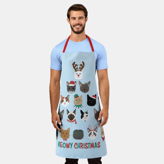 Kat kerstboom schort (Gedragen)