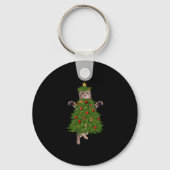 Kat kerstboom sleutelhanger (Voorkant)