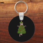 Kat kerstboom sleutelhanger (Voorkant)
