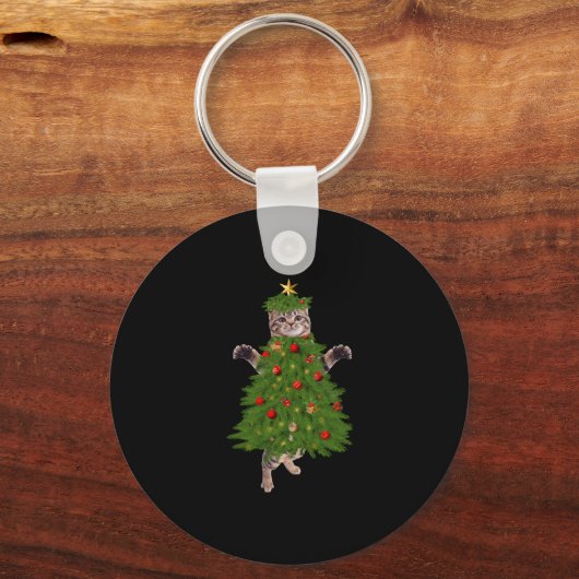 Kat kerstboom sleutelhanger (Voorkant)