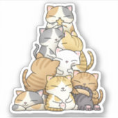 Kat kerstboom sticker (Voorkant)