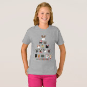 Kat kerstboom t-shirt (Voorkant volledig)