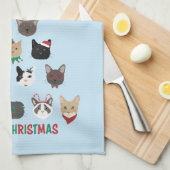 Kat kerstboom theedoek (Quarter Fold)