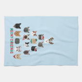 Kat kerstboom theedoek (Horizontaal)