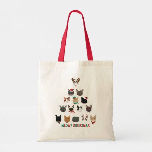 Kat kerstboom tote bag (Achterkant)