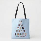 Kat kerstboom tote bag (Voorkant)
