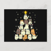 Kat kerstboomgeschenk, katten overkleuring briefkaart (Voorkant)