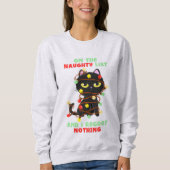 Kat kerstboomlampjes op de lijst trui (Voorkant)