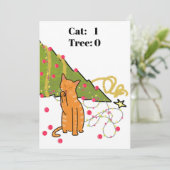 Kat kerstboomvideospel grappig feestdagenkaart (Staand voorkant)