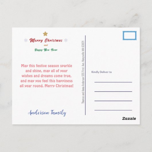 Kat kerstBriefkaart Briefkaart (Achterkant)