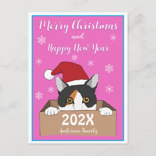 Kat kerstBriefkaart Briefkaart (Voorkant)