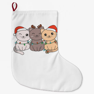 Kat-kerstdieren Cute Cats Holiday Grote Kerstsok