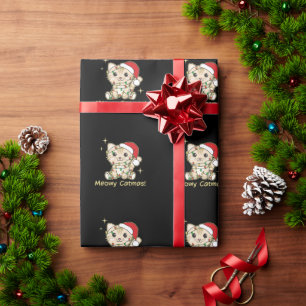 Kat-kerstdieren Cute Cats Meowmas Cadeaupapier