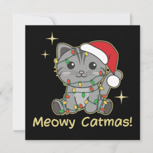 Kat-kerstdieren Cute Cats Meowmas Kaart