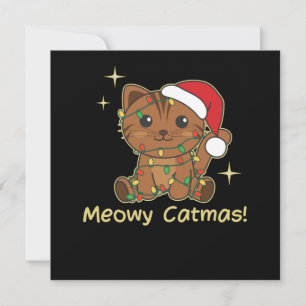 Kat-kerstdieren Cute Cats Meowmas Kaart