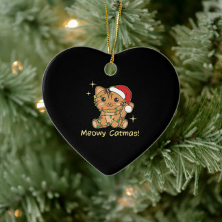 Kat-kerstdieren Cute Cats Meowmas Keramisch Ornament