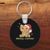 Kat-kerstdieren Cute Cats Meowmas Sleutelhanger (Voorkant)