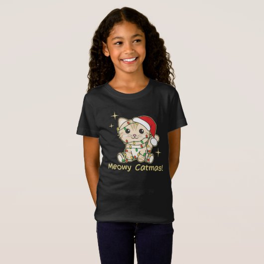 Kat-kerstdieren Cute Cats Meowmas T-shirt (Voorkant volledig)