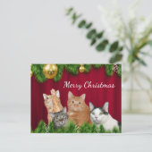 Kat-kerstfeest Feestdagenkaart (Staand voorkant)