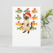 Kat Kerstfeest Kaart (Staand voorkant)