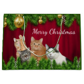 Kat-kerstfeest Large Cadeautasje (Voorkant)