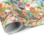 Kat Kerstfeest voor Kerstmis in juli Cadeaupapier (Rol Hoek)