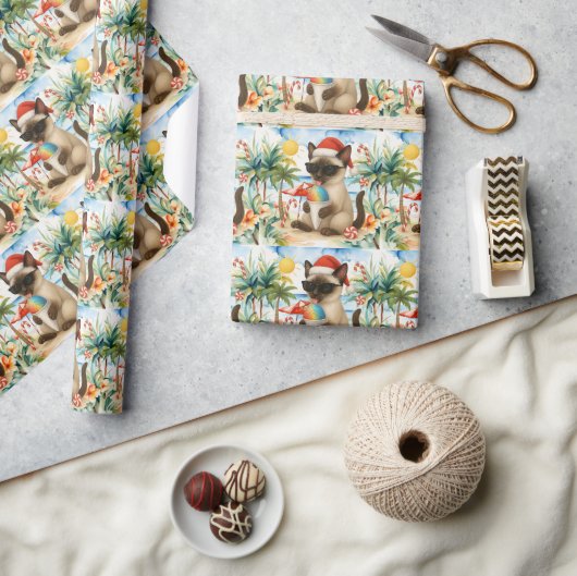 Kat Kerstfeest voor Kerstmis in juli Cadeaupapier (Crafts)
