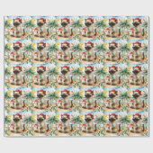 Kat Kerstfeest voor Kerstmis in juli Cadeaupapier (Vlak)