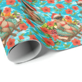 Kat Kerstfeest voor Kerstmis in juli Cadeaupapier (Rol Hoek)