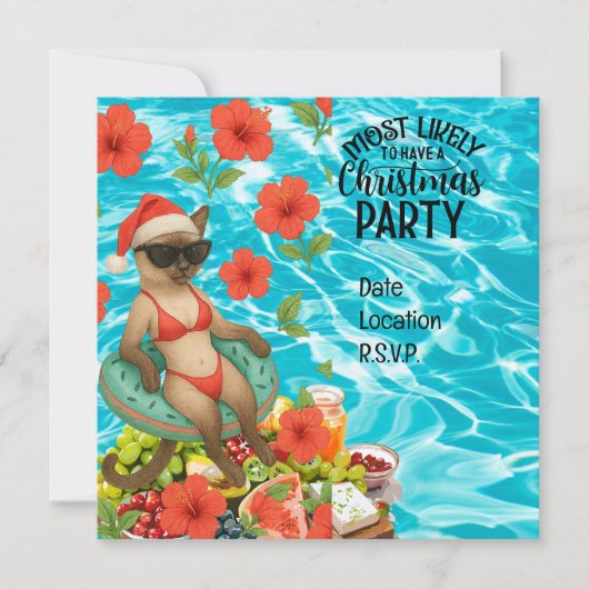 Kat Kerstfeest voor Kerstmis in juli Kaart (Voorkant)